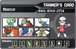 Moose's Trainer Card