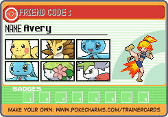 Avery's Trainer Card