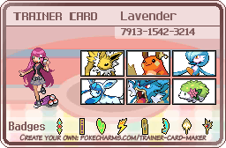 Lavender's Trainer Card