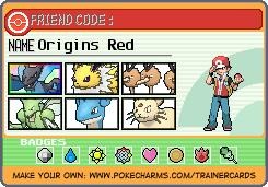 Origins Red's Trainer Card