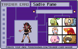 Sadie Pane's Trainer Card