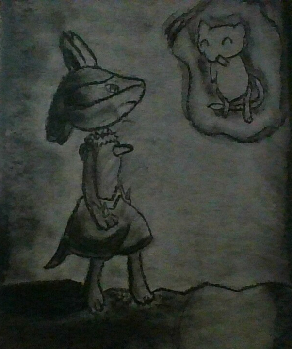 Lucario and Mew Charcoal Art.jpg